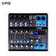 XFGFG mixer small DSP reverb recording live sound card home Bluetooth mini four-way mixer KD-6 channel 99 effects