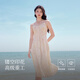 Qiu shui yiren falda de cercanía simple 2025 verano nuevo vestido de honda bordado de moda y bordado rosa m