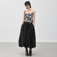 MeiYANG (MEIYANG) big white cloud skirt light sweet cotton sweet and acetic acid blend_flower bud mid-length skirt black L