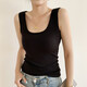 
White U-neck suspender vest for women 2025 new summer slim fit inner base threaded cotton square collar top can be worn outside 1 piece (white) XL code recommended 115-130Jin [Jin equals 0.5 kg]
