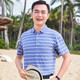 
LEOSOXS middle-aged daddy summer short-sleeved t-shirt 50-year-old polo shirt top summer thin middle-aged and elderly men grandfather CJ9904 blue M 165