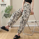 Specht Fashion Drupp Print Harem Hosen für Frauen im Sommer dünne lose schlanke Bloomer lässig neue Chiffonschnallen Füße schwarz m 100jin [Jin gleich 0,5 kg]