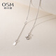Oshiman Jewelry Oblate White Pearl Necklace Flower Shape Pendant Shining Side Stone Simple 925 Silver Sun Hwan