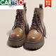 Cartelo Brown Martin Boots for Women British Style 2025 Nuevas botas de primavera y otoño Single Sombe de encaje de la cremallera Botas Black 39