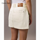 Calvin KleinJeans 25 spring and summer new women's trendy retro sexy hot girl ck cotton A-line denim skirt 47B728G RG3-denim white XS 26