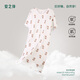 
Anzhibao [Great Soft] nightgown for women in summer short-sleeved pure cotton pajamas for mid-length style for casual home clothes Moon white puppy pattern XL