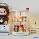 GOTOlabubu Bubble Mart blind box lighting display cabinet dust-proof transparent rotating figure storage box doll storage rack rotating figure box (double-layer electric with light model)