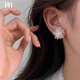 
DAISY DREAM999 foot silver needle beautiful firework zircon earrings high-end sense exaggerated dandelion earrings earrings temperament earrings 999 silver needle firework earrings (two prices)