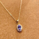 Fat Donglai purchases the same tanzanite pendant 925 sterling silver necklace inlaid with oval 5 7/6 8/8 10/1 natural tanzanite pendant 57 yellow gold color belt