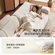 Lin's Home Furnier Tofu Block Fabric Cloud -Sofa Wohnzimmer 2025 Neue Creme -Stil kleine Wohnung Baumwolle und Linie Abnehmbar waschbarer BS673 [Tuchpackung Geschenkbox] anwendbar für 2,84 Meter Sofa