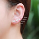 Decoration show S999 sterling silver earrings for women with pierced ears, four-claw zircon simple Japanese and Korean temperament versatile mini earrings ins earrings Haoshi 8m pair (s999 material marked S999)