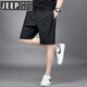 JEEP SPIRIT五分裤男士夏季冰丝薄速干透气休闲宽松加大码运动短裤沙滩裤子 7029黑色 M 80-斤