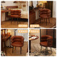 Maoyi Internet celebrity BOBO makeup chair home girls' bedroom chair backrest light luxury simple desk manicure dressing table stool coffee color retro oil wax leather