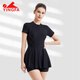 YINGFA swimsuit for women, one-piece sun protection sports cover-up and slimming new swimsuit, black M