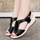 Belle-tread women's sandals in summer new fashionable and versatile casual shoes without tiring feet high heels fish mouth shoes comfortable and breathable mother shoes NM-33190 beige 35