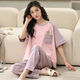 Langsha 100% pure cotton pajamas for women in spring and summer short-sleeved trousers casual loose women Korean style home clothes for autumn wear suit T-9711 (short-sleeved trousers) XL size (125-145Jin [Jin equals 0.5 kg]) All size