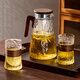 Yupinjia Cooling Kettle Set Home Large Capacity Tea Health Kettle Cooling Kettle Glass Cup Tea Cup Water Cup Coffee Cup Complete Set Kettle Set One Pot Six Cups + Tea Tray