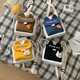 Cute small bag new Korean ins Japanese Harajuku canvas crossbody bag women's shoulder bucket bag mommy bag canvas crossbody bag - yellow - no pendant - 1 piece