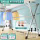 Clothes drying rack outdoor folding clothes drying rack floor-standing indoor home balcony bedroom stainless steel outdoor cool telescopic rod type quilt drying artifact shoe support 1.6 meters upgraded bold? Reinforced support shoe drying large
