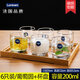 Eyu glass cup household water cup tea cup juice cup milk cup drinking water cup drink cup 6 set 6 packs/290ml high-end 13790+ drain cup holder default