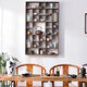 Él Jiangongbo estante antiguo de madera maciza pared china pared pared de madera sólida duobaoge taza de té tetera juego de té juego de almacenamiento de almacenamiento de pared especial 4839 gran tamaño tamaño gran tamaño