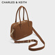 CHARLES&KEITH solid color portable Boston bag crossbody bag women's bag birthday gift CK2-30271398