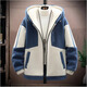 
Playboy lamb velvet jacket men winter loose trend teen junior high school students cotton thickened velvet men's jacket off white XL