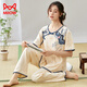 Catman (Miiow) Pajamas de manga corta para mujeres Juego para pantalones delgados de verano en el verano La nueva ropa de algodón de algodón de estilo chino se puede usar fuera de Lzy9905 m (recomendado 75-95Jin [Jin equivale a 0.5 kg])