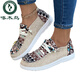 Woodpecker 2025 summer new canvas shoes lace-up loafers women's shoes versatile flat casual shoes mother shoes single shoes women's shoes black 37