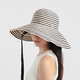 Kenmont summer big hat brim sun protection hat women's sun hat big head ribbon fisherman hat UV protection 6221 black one size 57cm