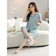 Catman (MiiOW) 2025 new pajamas for women in summer thin pure cotton short-sleeved cropped pants home clothes for women in summer can wear out suits 9893# M [Suggested 80-100Jin [Jin equals 0.5 kg]]