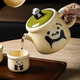 Qiao丂Panda Ceramic Water Set One Pot Four Cups Flower Teapot Mark Water Cup Tea Set Complete Housewarming New Wedding Souvenir Gift Box 1 Pot 4 Cups Tea Tray Not Included