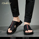 Rowilcs Brandneue Sommersandalen mit geruchssicherem und glätten Softer Softer-Männer-Sportstrand Internet-Promi Casual Temperament Slipper Black 38 38