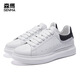 Senma (Senma) Chaussures de planche et chaussures blanches pour hommes 2025 Nouvelle couleur solide en cuir épaisse semelle décontractée à la tendance des chaussures pour hommes respirants