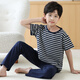 Emberlove Kinderpyjamas Sommer 2025 neue Jungen Kurzarm Lange Hosen Klimaanlage mittelgroße Jungen Sommer Hauskleidung N9901 [kurz und Länge] 130 14 Größen 45-55jin [Jin gleich 0,5 kg]