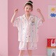 Shiru Meng Frühlings- und Sommer-Revers-Mädchen Sommer-Set Home Anzug Eis und Schnee Seiden-Cartoon Cardigan Pyjamas Kurzarm 6629# (Rainbow Pony) 110 Kinder 8 Größe 100-110 cm 30-40jin [Jin gleich 0,5 kg]