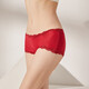 Sous-vêtements en soie moyen Sihuang Mid-Waist pour femmes 100% Mulberry Silk tricot Sexy Lace Boxer Shorts minces Wine Red 3883+ noir noir 3884 m Single Taille