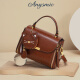 ANYSMIC Bag Women's Bag Luxury Brand New One-Shoulder Crossbody Bag Women's 2025 New Genuine Leather Light Luxury Style Handbag Women's Coffee Color