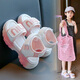 Palm Girls Sandals Summer 2025 NUEVA Fashion Fashion Fashion Princess Zapatos Sandalias deportivas suaves Zapatos de playa para niños Rosa [9902] 26 _Shoe Longitud es de aproximadamente 16.5 cm