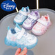 Disney (DISNEY) girls' lighted princess shoes, children's light-up sneakers, spring and autumn new baby toddler shoes, girls' casual shoes, blue 22, inner length of the shoe is about 14CM