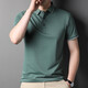 
GY goldlion 2025 summer solid color POLO shirt middle-aged men's summer short-sleeved T-shirt business mercerized cotton casual 6218 black one size 165/105/48