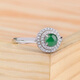 XIANGZHENFU JEWELRY 925 silver inlaid jade round ring for women, full green jade live ring for women, jade ring for birthday gift to girlfriend