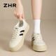 ZHR women's shoes new moral training shoes for women's classic board shoes flat white shoes for women versatile age-reducing lightweight soft sole casual shoes Mi black 36