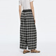 moussy 2025夏季新品休闲慵懒风蕾丝花边宽松休闲裤028ISA31-3551 025花纹黑色 S