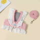 Amor's new dog leash, cute little flower skirt, breathable harness, Teddy Pomeranian pet cat, for summer outing, denim pink, Korean style, small flower harness + 1.5m rope