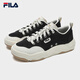 FILA official men's canvas shoes 2025 autumn new hamburger shoes breathable casual shoes sports shoes black/milk white-BG 42.5