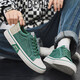 European Pastoral 2025 men's shoes new trendy casual canvas shoes men's summer breathable board shoes versatile soft sole K22 green 42