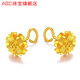 ABC Old Phoenix gold-plated silver earrings 2025 new lucky hibiscus flower fashion earrings women's ear jewelry exquisite and versatile Seiko limited time grab hibiscus flower curved hook earrings 2.61 grams missing limited quantity
