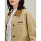 
InMAN (INMAN) Bane style imitation denim jacket 2025 autumn women's new 100 cotton drop-roller sleeve loose top light khaki M
