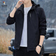 Woodpecker (TUCANO) 2025 new windproof jacket men's hood-removable windbreaker outdoor casual jacket sports jacket 6628 [Blue] 3XL [155-170Jin [Jin equals 0.5 kg]]
